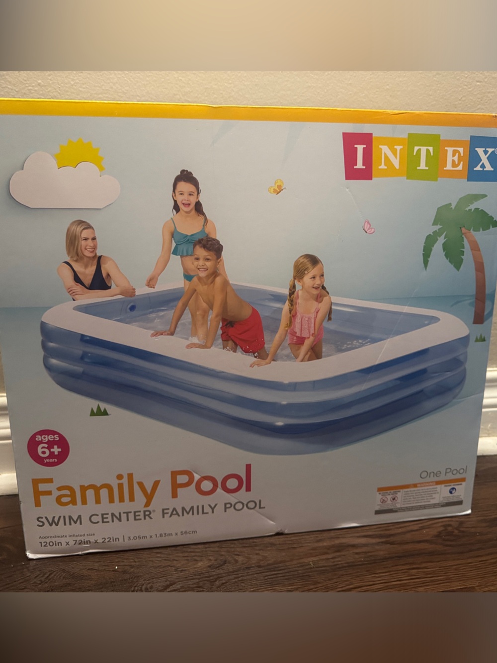 Intex Blue Family Swim Center Kids Pool - Inflatable Backyard Pool